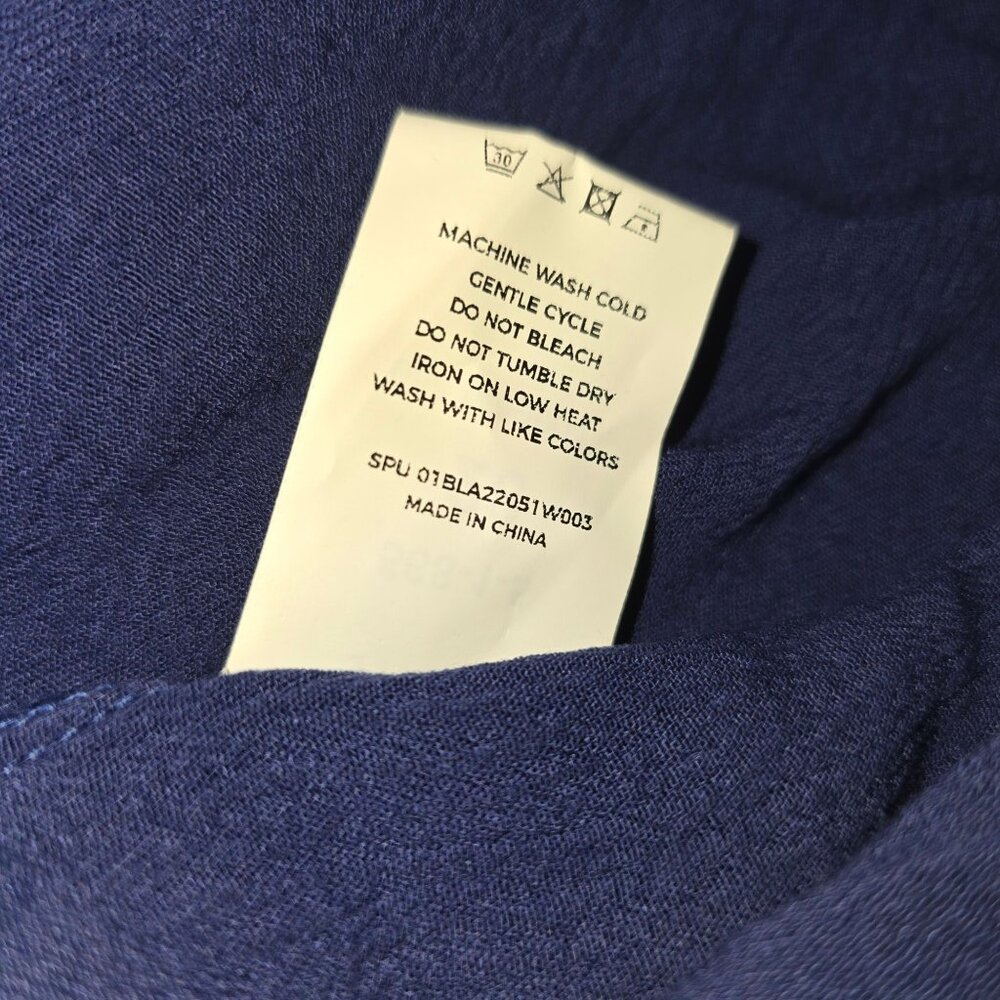 Bloomchic Crepe Feel, Straight Cut, Sleeveless-Ruffle Sleeve V-Neck, US 28, NWT - Picture 6 of 6